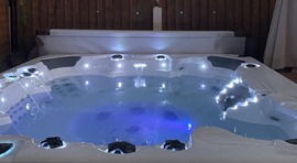 Hot tub lit up
